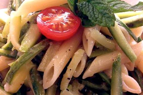 Penne con zucchine e menta, Marta Mezzetti, Osteria dell'ortolano, Firenze