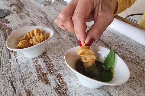 Fusilli Cappelli in salsa verde...